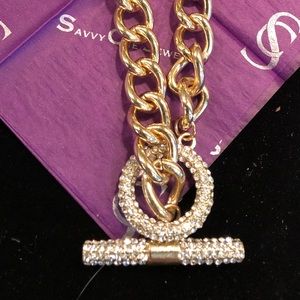 Saavy Cie Cuban Link Necklace Yellow Gold Toggle